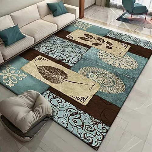 Kunsen Flur Teppich läufer teppiche Flur Blauer Teppich Mehltau-Beweis Druck Home Dekoration Zubehör einfach zu reinigen Teppich schreibtischstuhl Schlafzimmer deko 60X90CM