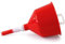 OPIROS Entonnoir Auto-Régulateur Pour Vin Bière Huile Liquide Ou Pour Conserve Et Confitures (IMBU AUTORÉLECTOR AVEC STOP) - Rouge - Polypropylène (PP) - 12,5 cm