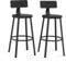 VASAGLE Taburete de Bar, Juego de 2, Taburete de Bar, Silla de Cocina con Marco de Metal, Altura del Asiento 73 cm, fácil instalación, diseño Industrial, Negro ébano LBC026B56V1
