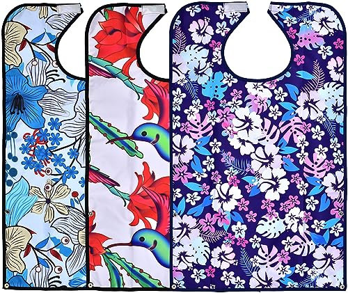 Celley Lätzchen für Erwachsene für Frauen und ältere Menschen, wiederverwendbar und waschbar, mit Krümelbeutel