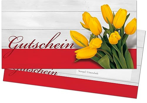 Gutschein Geschenkgutschein Vordruck Motiv Tulpe mit Umschlag (25)