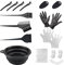 MEMOFYND Kit de Peluquería de 14 Piezas, Herramientas para Teñir el Cabello, Accesorios Plegables con Cepillo