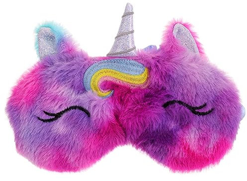 HOMSFOU Plüsch-augenmaske Augenbinde Plüschige Schlafmaske Reiseschlafmaske Atmungsaktive Augenmaske Schlafmaske Für Kinder Schlafende Augenklappe Mädchen Karikatur Violett