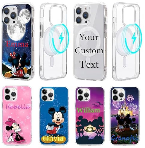 Personalisierte Anime Handyhülle für iPhone 12 mini Hülle 5,4,Kompatibel mit MagSafe,Personalisierte mit Text Custom Karikatur Kawaii Case,Silikon TPU Kratzfeste Stoßfest Schutzhülle,Transparente