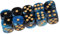 Dadi poliedrici 10 pezzi D6 dadi 16mm dadi acrilici oro blu dadi da gioco per giochi da tavolo DND RPG