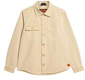 Superdry Herren Surplus Canvas-Hemdjacke Blass Kaki M