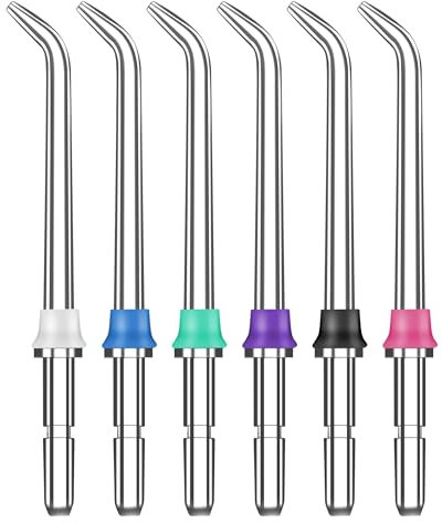 6 Piezas Boquilla de Chorro de Agua Dental, para Limpieza Profunda de Brackets y Ortodoncia, Eliminación Eficaz de Placa, Mejora Salud Dental y de Encías, Compatible con Waterpik Modelos