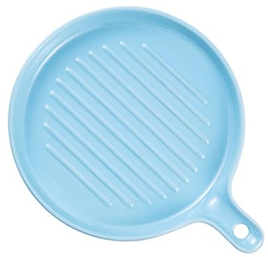 TOPBATHY utensilios para hornear platos de aperitivo de cerámica placa para hornear de cerámica asadera Aperitivos asa de la placa para hornear plato plano para hornear ronda