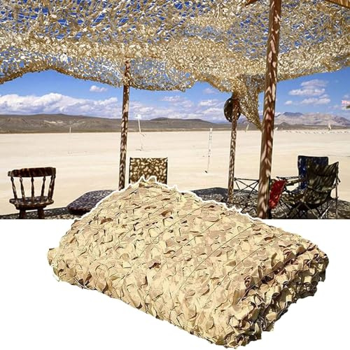 210D Filet De Camouflage Beige - Filet D'ombrage De Pergola - Filet De Protection Solaire Léger,Bâche De Voiture,Camping,Chasse,Décoration - Filet De Camouflage Militaire(Size:4x4m/13.1x13.1ft)