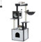 MIOMUM Tall Cat Tree with Litter Box Enclosure 56.7 Wooden Cat Tower for Large Cats with Cat Hammock House Bed (Wood Black)