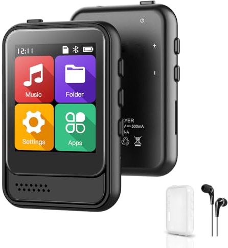 QNGEE Bluetooth-MP3-Player, tragbarer Musik-Player mit 16 GB internem Speicher, unterstützt FM-Radio, Sprachaufnahme, E-Book, MP3-Player für Kinder