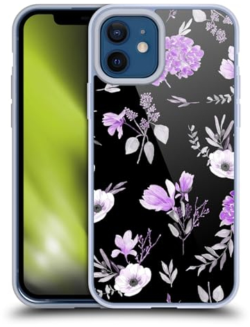 Head Case Designs Offizielle Anis Illustration Rojo Violett Blumen Muster 4 Softgelhülle Kompatibel Mit Apple iPhone 12 / iPhone 12 Pro Und Kompatibel Mit Magsafe Zubehör