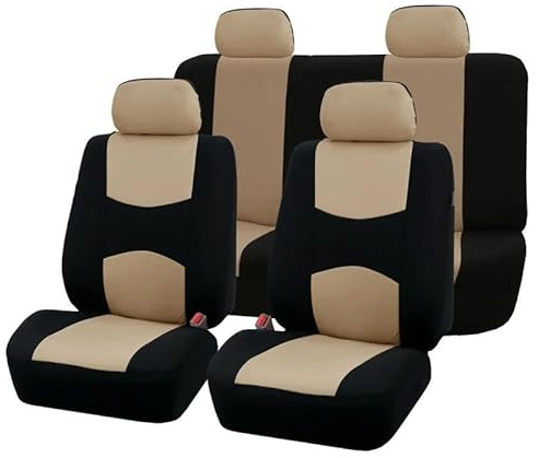 Auto-Sitzbezug Autositzbezug Für Nissan Für Almera N16 G15 Für Classic Für Altima Für Elgrand Für Frontier Für JUKE Für Kicks Für LEAF Für March Für Micra Autositzbezüge Kompletter Satz ( Farbe : BEIG