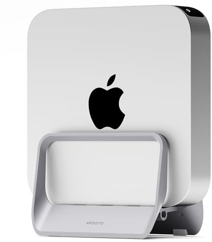 AFOOYO Mac Mini Stand - ABS Vertical Holder Desktop Stand, Universal Fit for Mac Mini 2010-2024 M1 M2 M4 Pro, Compatible with Laptop and Mini PC (Gray)
