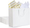 12 Stück Weiß Geschenktüten mit Decoupage Seidenpapier, Groß Papiertüten mit henkel, 250 GMS Verdickte Papier, Geschenktaschen aus Papier Set für Festivalfeier, Hochzeit, Partei, Geburtstag