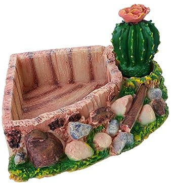 Homoyoyo 1stücke Reptilien Futternapf Mit Kaktus-Design Wasserschale Für Schildkröten Eidechsen Und Schlangen Langlebig Und Leicht Zu Reinigen Für Terrarium Und Gehege