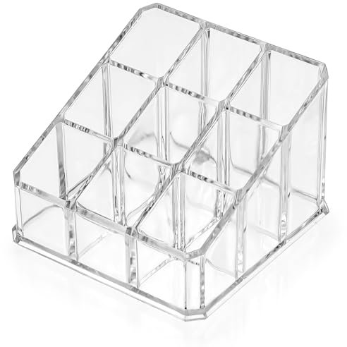 CIATBYYJ Organizer per rossetti a 9 scomparti, organizzatore per lucidalabbra in acrilico, trasparente, per rossetti