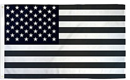 Schwarz-weiße USA-Flagge, 150 x 90 cm, amerikanisches Banner aus 100D-Polyester mit zwei Metallösen, farbecht, lebendige Farben, 90 x 150 cm, 90 x 150 cm