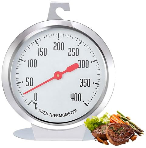 KAIYAYA Ofenthermometer für Backofen,Edelstahlmaterial Backofenthermometer,Ofenthermometer Hochtemperaturbeständigkeit,Backthermometer zur Präzisen Messung der Echtzeittemperatur im Ofen