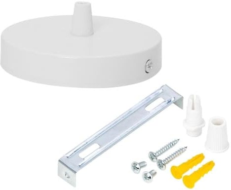 WUSJCOF Luminaire, pièce, Boîtier de Connexion en Métal, Abat-Jour Rond 1 Trou, Rosette de Plafond, Pavillon Convient à Toutes les Lampes Cuisine Bar Café (100 mm x 20 mm)
