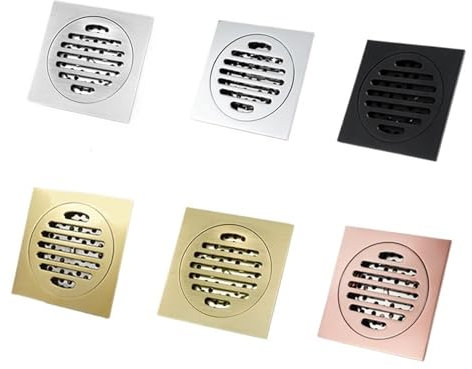 CYMMIYT Rejilla Desague Ducha Desagüe de Suelo de Agua for baño, latón, Cepillado Mate, Oro Negro, Oro Rosa, con Filtro, 100x100 for Ducha, Cocina(Rose Gold)