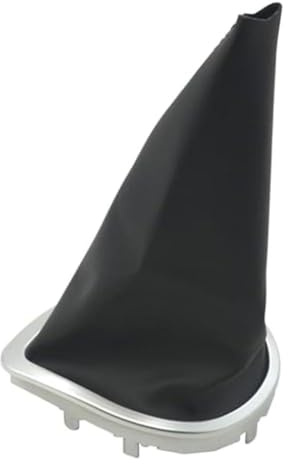 Tidevib Funda de palanca de cambios para Renault Clio 3, Megane 2/3, Kangoo, Twingo 2, Laguna 2, Sandero, Campus, cuero negro y plateado (OEM 8200379961, 8200393246)