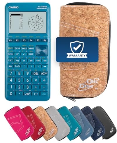 Casio FX-7400GIII inkl. CalcCase Schutztasche - Grafikrechner - Basic Set (Kork)