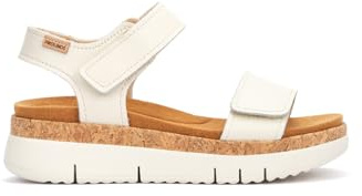 Pikolinos Palma Damen Keilsandalen | Leder | Extra leicht | Weiß