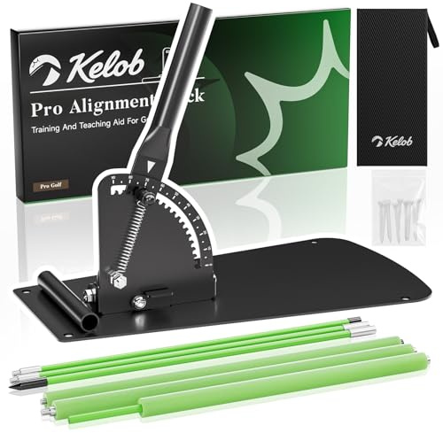 KELOB Golf Alignment Sticks Holder with Angle Adjustment, Golf Swing Trainer with detachable Rods with Metal Joints, Golf Training Aid for Putting, Full Swing, Posture Correction, Golf Trainer