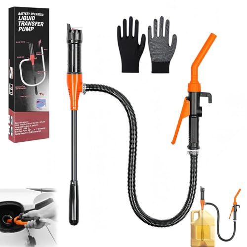 Shengou Pompa elettrica per benzina a batteria, pompa di trasferimento dei liquidi, pompa a batteria per tanica, pompa elettrica portatile, pompa a benzina a batteria, pompa tanica 2,4 GPM per benzina