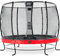 EXIT TOYS Elegant Premium Rundes Trampolin - ø366cm - Mit Deluxe Sicherheitsnetz - Extra Starker und Stabiler Rahmen - Lange Federn - Rostfrei - Einfache Montage - Luxuriöse Ausführung - Rot