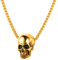 U7 Herren Halskette 18k vergoldet Weizenkette und Totenkopf Anhänger Gotik Schädel Halsband Punk Stil Modeschmuck Accessoire für Biker Rocker(gold)