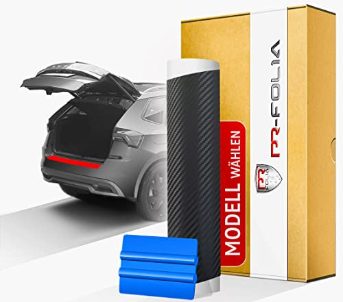 PR-Folia Ladekantenschutz für AUDI A4 Avant (Facelift, TYP B8/8K, AB BJ 11/2011-2015) - CARBON Schutzfolie inkl. Rakel Stoßstangenschutz Folie Autofolie