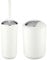 WK Brasilia Matt Enclosed Plastic Toilet Brush and Bathroom Bin Set (White)