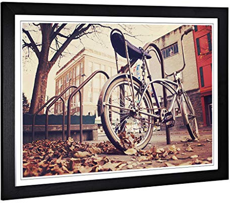 Big Box Art Framed Print of Chopper Bike Bicycle (1) Design | Wall Art Picture | Home Decor for Kitchen, Living, Dining Room, Bedroom, Hallway, Office, Black, A2 / 24.5x18 Inch / 62x45cm