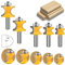 MAYLNE 1/2 Inch Shank Bullnose Router Bit 5PCS,Half Round Bearing Carbide Tipped Round Edge Cutting Bits，Radius 1/8 3/16 1/4 5/16 3/8 Woodworking Tool(1/2, YXD-5512)