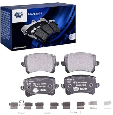HELLA 8DB 355 025-331 Bremsbeläge | nicht für Verschleißwarnanzeige vorbereitet - T2633 - für u.a. AUDI / SEAT / SKODA / VOLKSWAGEN