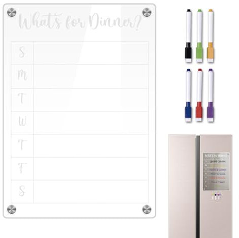 COMFOLIVING Calendrier effaçable à sec en acrylique - Tableau mémo transparent - Tableau d'affichage en verre - Tableau sans cadre - Tableau mémo vide portable
