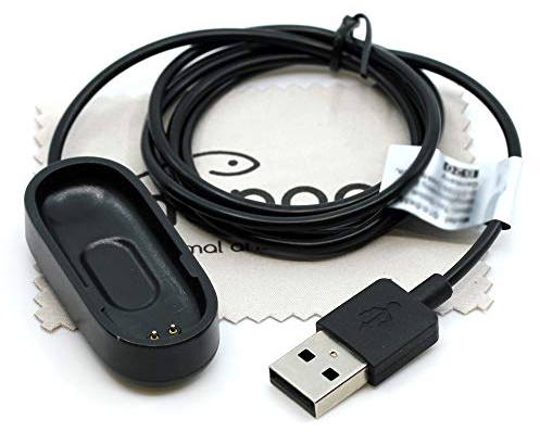 Ladekabel kompatibel für Xiaomi Mi Band 4 USB Ladegerät Lade Kabel OTB mit mungoo Displayputztuch