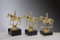 Henecka 🐴 Pferdesport Pokal Dressurreiten Trophäe Schraubfigur Dressurreiter mit Pferd Gold, Marmorsockel schwarz, mit Wunschgravur, wählbar in 3 Größen oder als 3er-Serie (Sockel 65 x 30 mm)