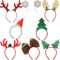 Makone Bandeaux de Noël Fête, Serre Têtes de Noël pour Femmes Enfants et Hommes, Bandeaux de Noël à Thème (8 PCS)