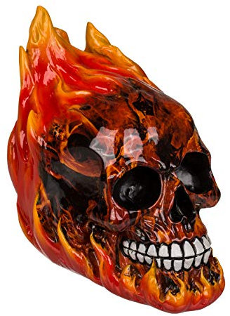 MIK funshopping Spardose Sparbüchse Totenkopf Skull (Schädel mit Feuer und Flammen)