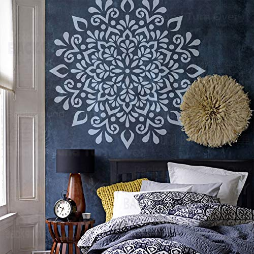 100cm Large Huge Giant Mandala Indian Arabic Ethnic Round Schablonen Schablone Für Wände Große Dekor Fliesen Vorlagen Malerei Farbe Große Bodenbeläge Möbel Vorlage Muster Mandala Muster Holz