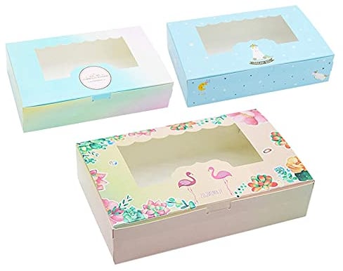 Tomedeks 12 x Gebäckkarton,Kuchen Transportbox Pappe,Tortenschachtel,Kuchen Box,Tortenboxen,Cupcake Boxes Für Macarons,Cupcakes,Brot,Kuchen