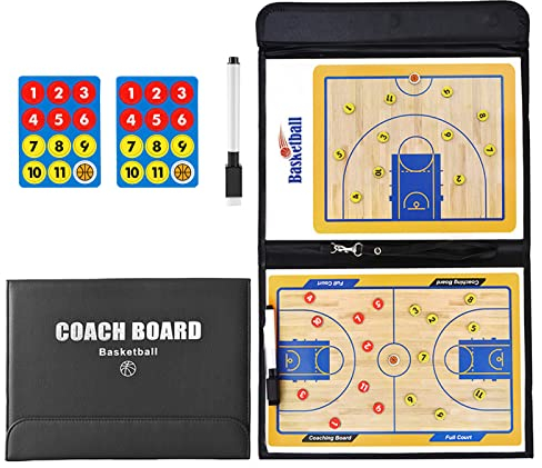 RoseFlower Taktiktafel Basketball, Taktikboard Basketball, Taktikbrett Taktikmappe Basketball mit Marker Stift und Magneten, Profi Basketball Coaching Board für die Schulung und Spielanalyse