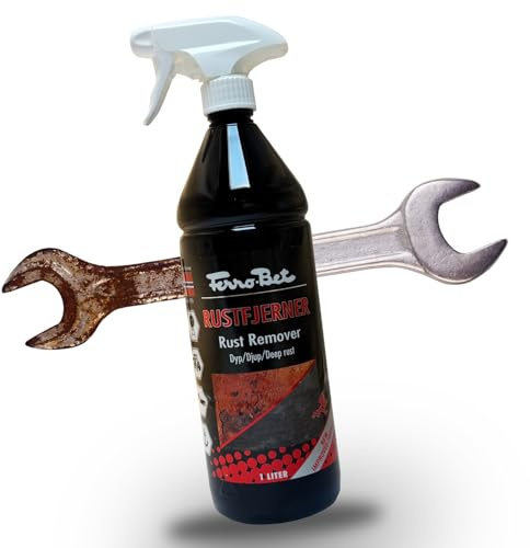 FERRO-BET Rust Remover Converter: Eliminates Corrosion from Metal, Converts Rust into a Ready to Paint Surface - Trusted Norwegian Product Since 1955 – 1L Spray Bottle