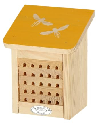 Esschert Design - Bienenhaus, mit farbigem Dach mit Silhouette Bienen