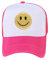 lycycse Smile Face Hat Damen Mesh Neon Trucker Hüte mit Pailletten Smile Patch Preppy Hat Retro Baseball Cap, Pink/Weiß, Einheitsgr��e