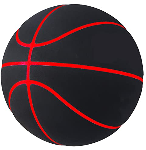 MINDCOLLISION Standard 5/6/7 Basketball, Nicht-Slip- Und Wear-Resistente Mikrofaser-Wildleder, Kein Logoball, Geeignet Als Unterschrift, Geschenk,Red Edge,No. 7