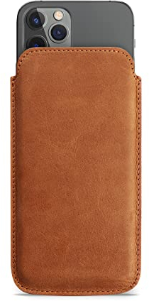 WIIUKA Custodia Cover Cellulare, Protezione Cellulare per iPhone 14 Pro Max 14 Plus, Astuccio Porta Telefono in Pelle Extra Sottile, Design Vintage, Marrone